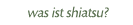was ist shiatsu?